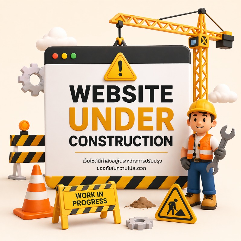 ตัวอย่างเว็บโหมด UnderConstrution